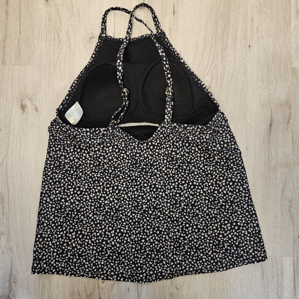Kona Sol Black White Dot High-Neck Small Tankini Top - Picture 6 of 9